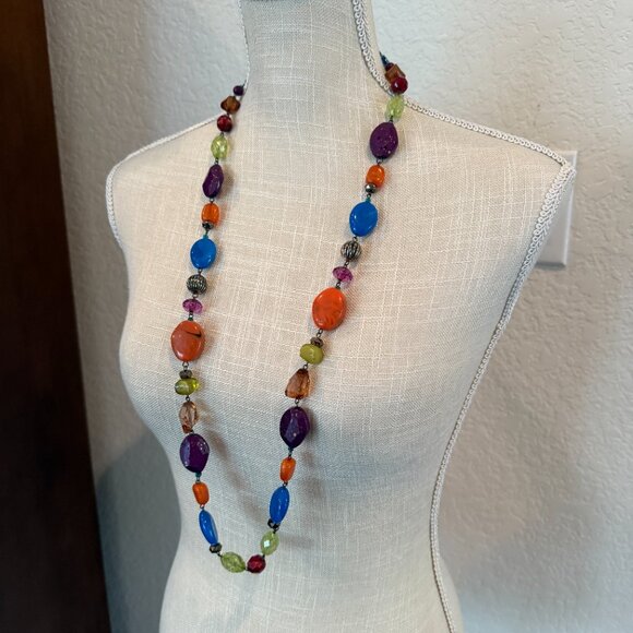 Wear Long or Short Colorful Vintage Acrylic Beads - Picture 2 of 7